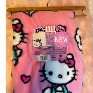 Hello Kitty Pink and White Plush Throw